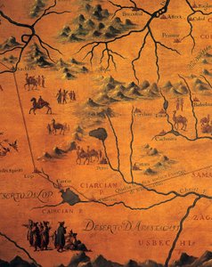 Detail cesty Marca Pola přes východní pouště, mapa Tartárie od Francesco and Ramusio Giovan Battista Grisellini