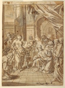 Kresba, Kristus a cizoložná žena, 1750-60