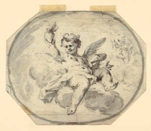 Kresba, návrh malovaného stropu, 1770-1800