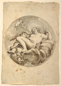 Kresba, projekt stropní fresky: Leda a labuť, asi 1775