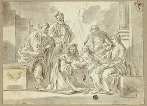 Svatá rodina se svatými od Francesco Solimena