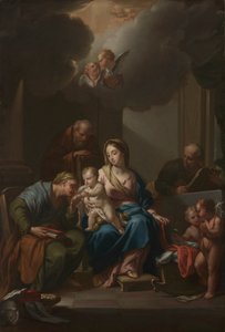 Prezentační skica pro "Svatou rodinu se svatými Annou, Joachimem a Janem Křtitelem" (pro Santa Maria in Via Lata, Roma) od Francesco Trevisani