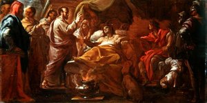Studie pro sv. Matouše resuscitující syna etiopského krále (olej na plátně) od Francesco Trevisani
