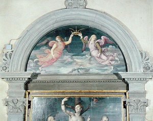 SS. Benedikt, Dominik a Šebestián (detail lunety) (olej na desce) (viz také 192539 a 192540)
