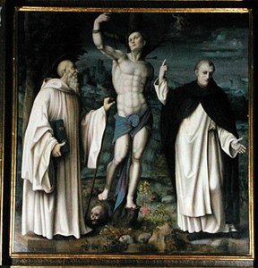 SS. Benedict, Dominic a Sebastian (olej na panelu) (viz také 192538 a 192540)