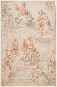 Saint Ansano Baptizing the Sienese, c.1593 (křída na papíře)