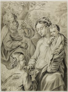 Zbytek na útěku do Egypta, známý jako Madonna della Pappa od Francesco Vanni
