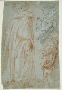 Tři studie o vzkříšeném Kristu adorovaném světicí a San Silvestro Gozzalini, 1607 od Francesco Vanni