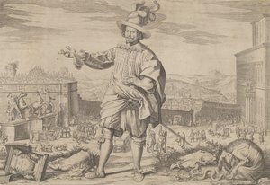 Portrét Ioannese Altuse Johanna Altena ze Švýcarské gardy, stojícího u Quirinalu a..., 1623.