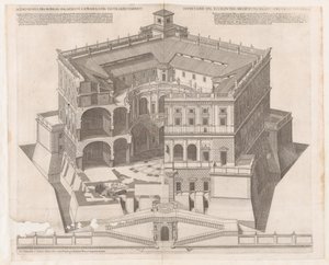 Zrcadlo římské velkoleposti: Palác Farnese, 16. stol., 16. stol. od Francesco Villamena