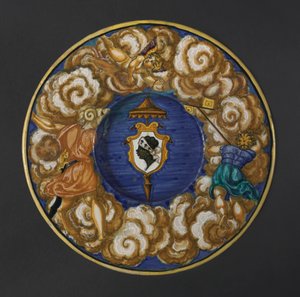Talíř s pažemi rodiny Pucci, 1532.