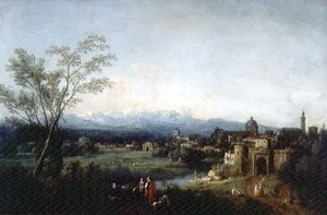 Fantastická krajina, Vicenza (olej na plátně) od Francesco Zuccarelli