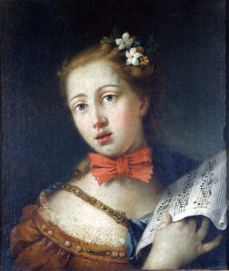 Obraz V. Zugno zobrazující benátského zpěváka, Museo di Brera, Milán.