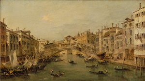 Benátky: Rialto od Francesco circle of Guardi