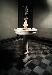 Stoup se sochou svatého Jana Křtitele od Francesco da Sangallo