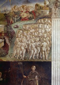 Alegorie měsíce května, detail Apollónova triumfu, nahých dětí a devíti múz detail fresky od Francesca del Cossa (asi 1436-kolem 1478) Ferrara (Ferrara) Palazzo Schifanoia, Salone dei Mesi