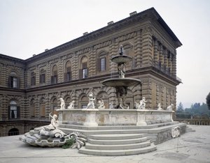 Pohled na fontánu s artyčokem od Francesco del Tadda