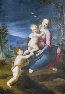 Neitsyt Jeesuksen ja Johannes Kastajan kanssa od Francesco di Cristofano Franciabigio