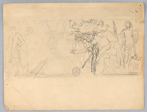 Skica pro nástěnnou malbu od Francis Augustus Lathrop