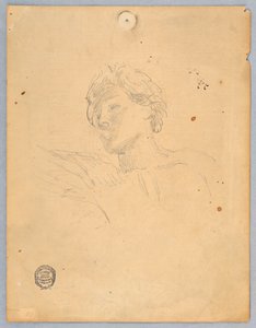 Náčrt pro hlavu anděla od Francis Augustus Lathrop