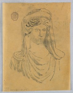 Náčrt poprsí ženy od Francis Augustus Lathrop