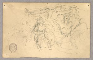 Náčrt figurální skupiny pro Vzestup od Francis Augustus Lathrop