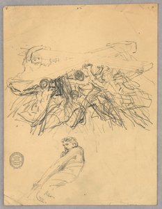 Náčrt figur nesoucích kříž od Francis Augustus Lathrop