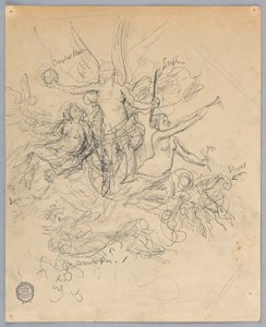 Náčrt okřídlené postavy, možná Fortuna od Francis Augustus Lathrop