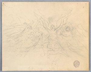 Náčrt uctívajících andělů od Francis Augustus Lathrop