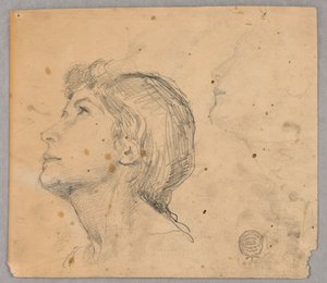 Náčrt ženské hlavy od Francis Augustus Lathrop