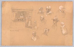 Náčrtky měšťanů v Mont St. Michel a Vitré od Francis Augustus Lathrop