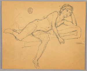 Studie nahé postavy od Francis Augustus Lathrop