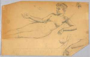 Studie nahé postavy od Francis Augustus Lathrop