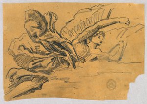Studie anděla s draperií od Francis Augustus Lathrop