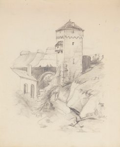 Věž ve vesnici od Francis Augustus Lathrop