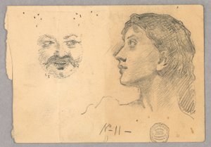 Ženská hlava a obličej od Francis Augustus Lathrop