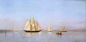 Haverstraw Bay na Hudsonu (olej na plátně)
