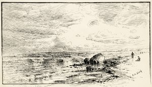 Pláž poblíž Point Judith, Rhode Island