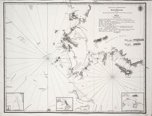 Mapa výběžku Boodroom s Karabaghla ostrovy a severním výběžkem ostrova Kos ... Francis Beaufort F.R.S. ... 1811 od Francis Beaufort