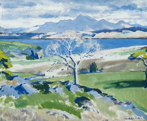 Ben Cruachan z Achnacraig, Mull, c. 1931 (olej na panelu) od Francis Campbell Boileau Cadell