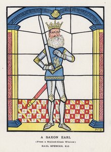Saský hrabě, z vitráže, hrabě Spencer (barva lito) od Francis Carruthers Gould