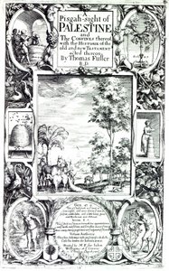 Titulní strana k „Pisgah-sight of Palestine“ od Thomase Fullera vydané v roce 1650