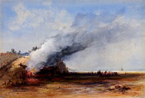 Spálení staré lodi, 19. století. od Francis Danby