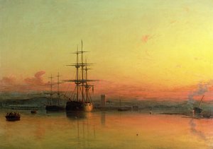 Naprostý klid – Západ slunce v zátoce Exmouth od Francis Danby