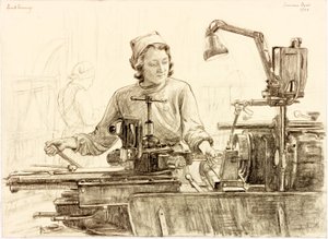 Otáčení hlavy (pastel a tužka na papíře)