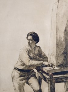 Portrét Jacoba Epsteina (1880-1959) 1909 (suchá jehla lept tmavě hnědým inkoustem)