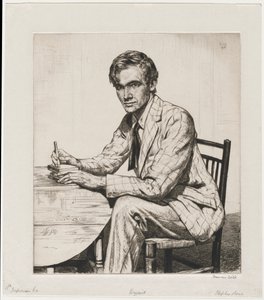 Stephen Bone řezání dřevěného bloku od Francis Dodd