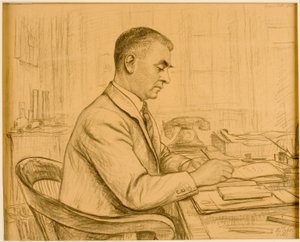 Superintendent, Birtley (Leonard S. Flatman) (pastel a tužka na lesklém papíře)