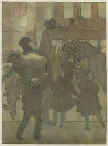 Londýn: V londýnské mlze (barevná litografie) od Francis Donkin Bedford