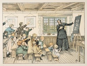The Dame, z knihy Four and Twenty Toilers, pub. 1900 (barevná litografie) od Francis Donkin Bedford